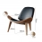 Replica Hans Wegner Style Three-Legged Shell Chair Ash Plywood Fabric Living Room Furniture Modern Lounge Shell Chair