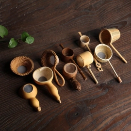 Bamboo Tea Strainer Matcha Powder Sieve Chinese Kungfu Tea Funnel Filter Reusable Tea Ceremony Kitchen Decoration Accessories