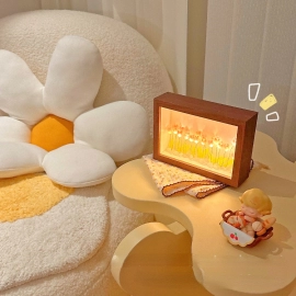 Tulip Immortality Flower Picture Frame Small Night Light DIY Luminous Ornaments Small Handmade High-level Gift Creative Gift