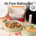 Square Airfryer Silicone Basket Silicone Tray For Airfryer Easy Clean Dish Liner Pizza Plate Grill Pan Mat Air Fryer Accessories