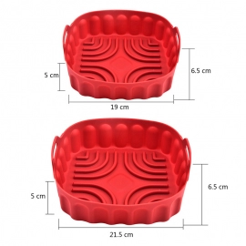 Square Airfryer Silicone Basket Silicone Tray For Airfryer Easy Clean Dish Liner Pizza Plate Grill Pan Mat Air Fryer Accessories